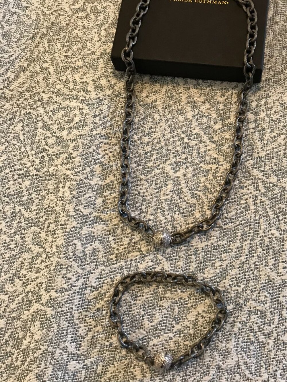 đ GIFTABLE - Freida Rothman Rhodium MAGNETIC CLASP Necklace/Bracelet Set - Picture 13 of 14